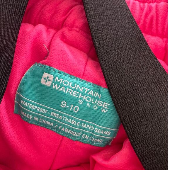 Mountain Warehouse Kids Youth Pink 9-10 Bib Snowpants - Picture 3 of 10